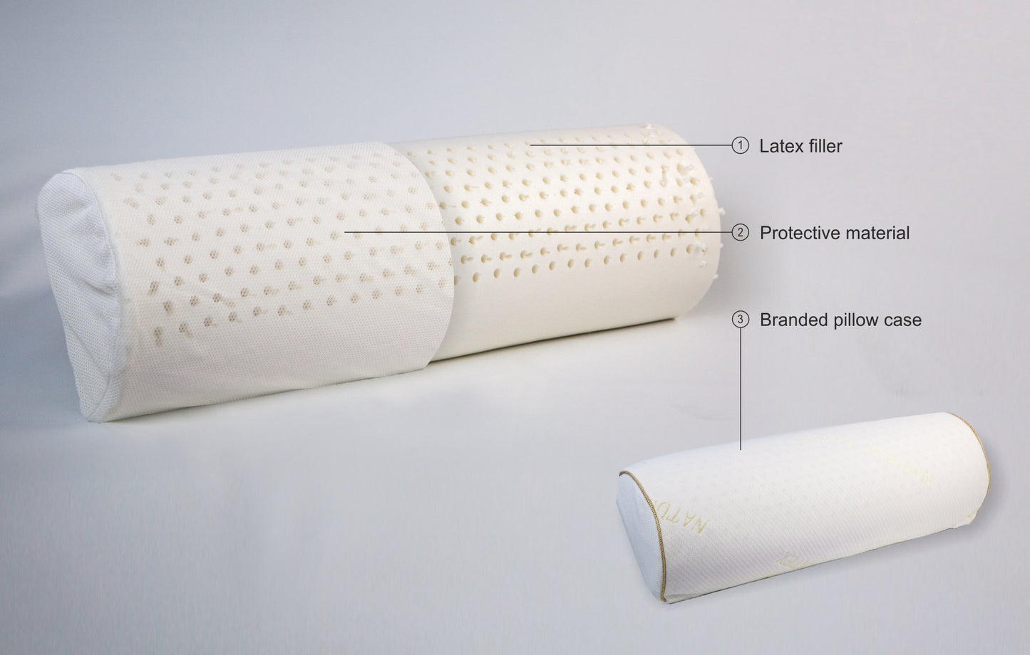 Natural Latex Bolster "Half Small"