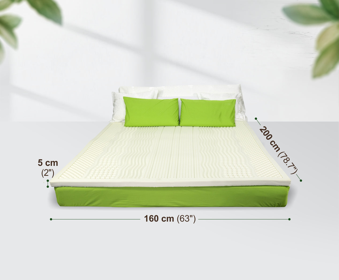 ที่นอนยางพาราแท้ 160x200x5 ซม. (5.5 ฟุต 2 นิ้ว)  