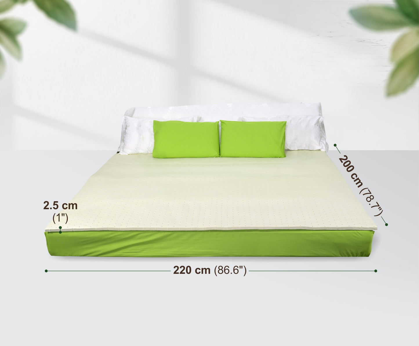 ที่นอนยางพาราแท้ 220x200x2.5 ซม. (7 ฟุต 1 นิ้ว)  