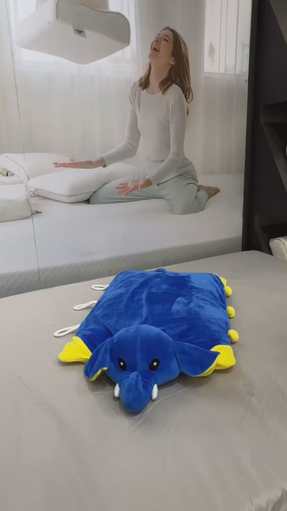 หมอนตุ๊กตายางพาราแท้ "ช้าง" สีน้ำเงินเข้ม