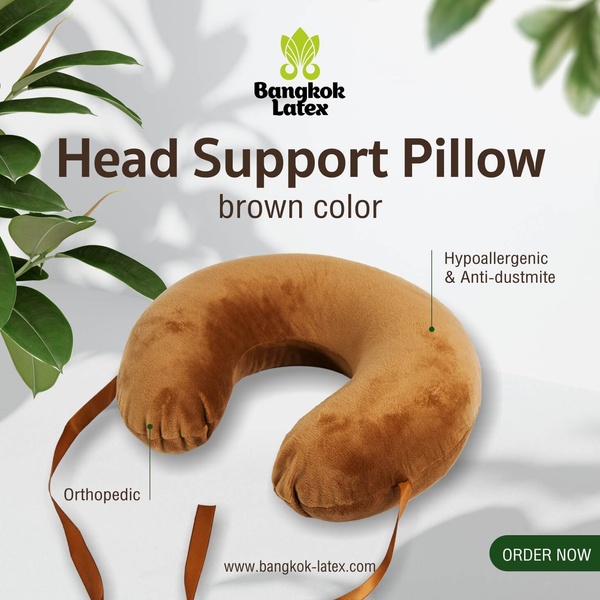Natural Latex Pillow "Head Support" Brown