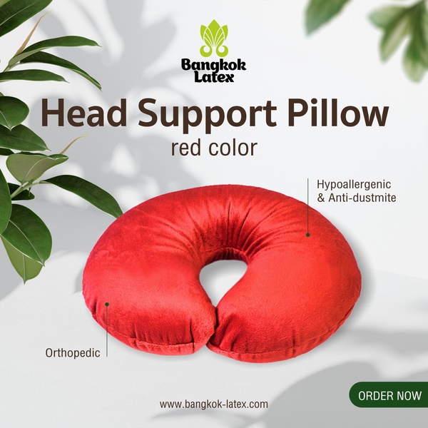Travel Pillow of Traditional Shape "RED"
