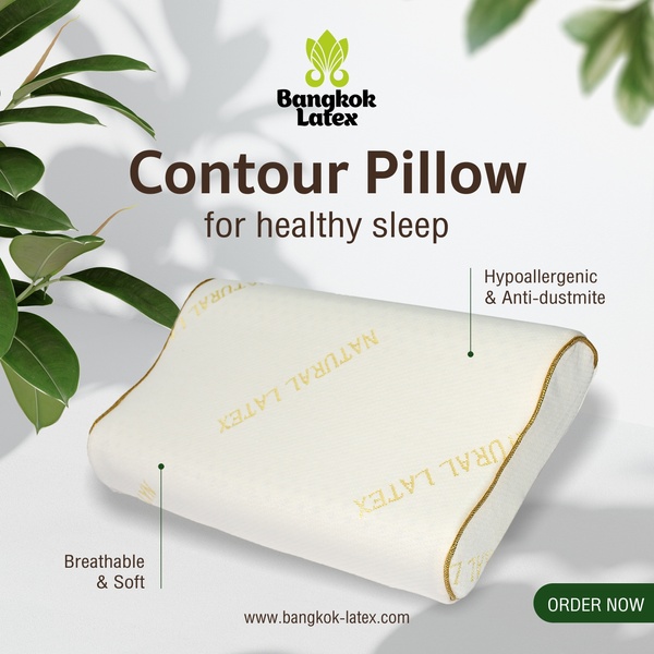 Smooth pillow with bolsters CONTOUR