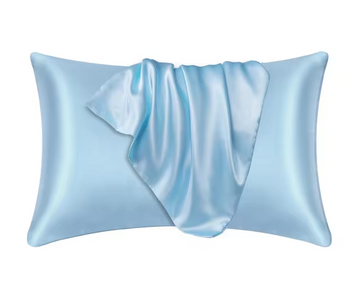 Pillowcase made of Thai silk, light blue