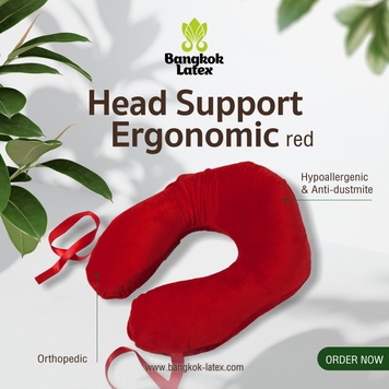 Head Support Ergonomic Travel Pillow Red