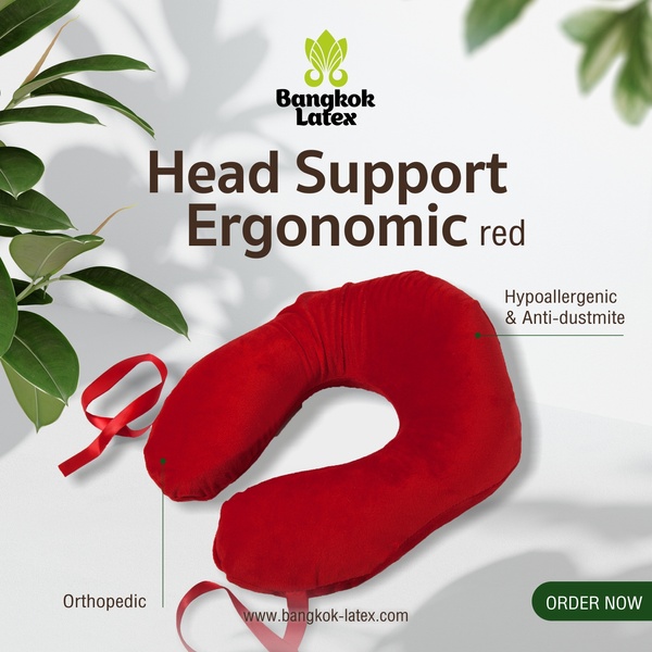 Head Support Ergonomic Travel Pillow Red