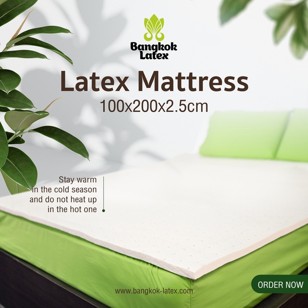 天然乳胶床垫 100x200x2.5 cm (3.5' FT)